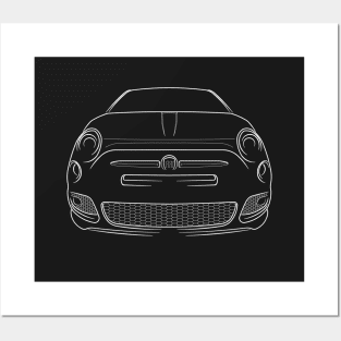 Fiat 500 - front stencil, white Posters and Art